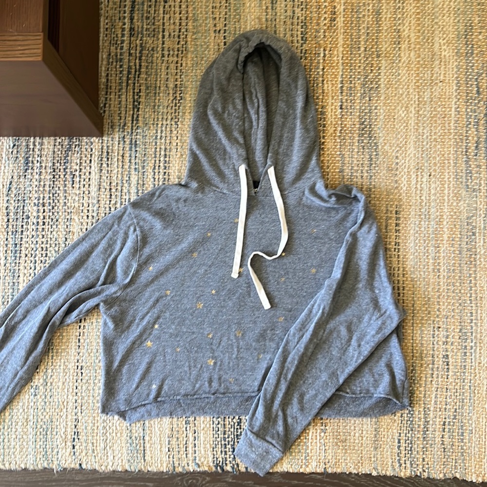 Monrow crop starry sweatshirt, size M